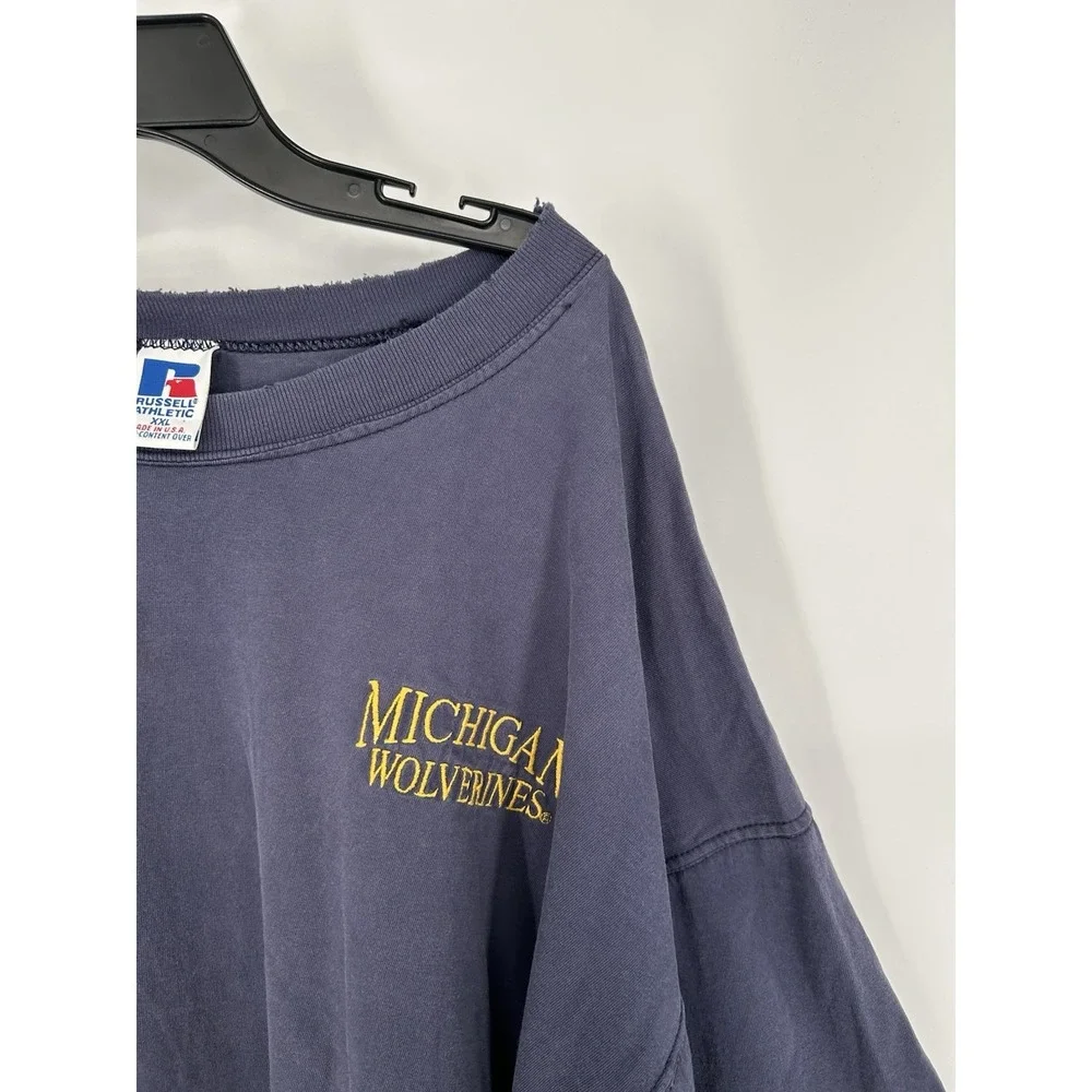 Russell Athletic Vintage‎ Michigan Wolverines High Cotton Tee Distressed XXL